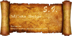 Sáska Ibolya névjegykártya